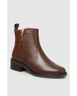 Manuela Lili Side Zip Bootie - Brown