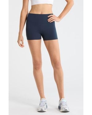Zella Luxe Lite High Waist Shorty Shorts - Blue