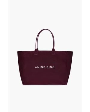 Anine Bing Leo Coated Canvas Tote - Purple