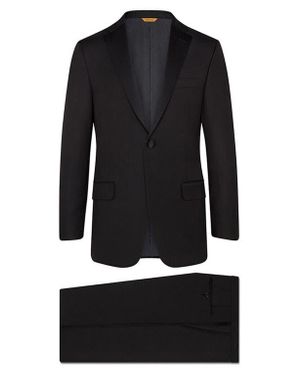 Heritage Gold Infinity B Fit Notched Lapel Wool Tuxedo - Black