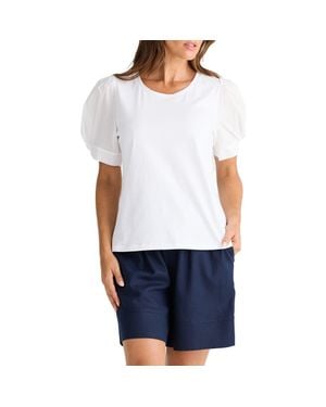 Brave+True Abigail Puff Sleeve T-Shirt - White