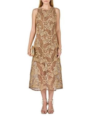 Endless Rose Sleeveless Mesh Midi Dress - Natural