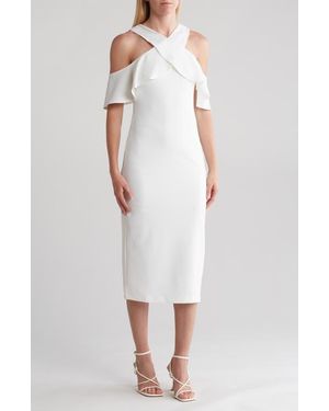 Rachel Roy Jolie Off The Shoulder Ruffle Midi Dress - White