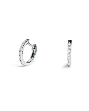 ZARUX Diamond Pavé Huggie Hoops - Metallic