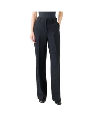 Akris Punto Chiaro Wool Blend Straight Leg Pants - Blue