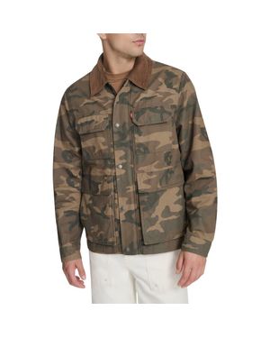 Levi's Corduroy Collar Cotton Canvas Jacket - Green