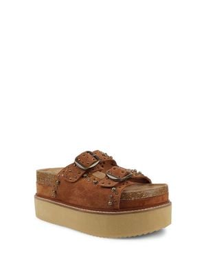 Zigi Studded Platform Sandal - Brown