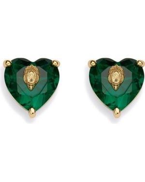 Kurt Geiger Crystal Heart Stud Earrings - Green