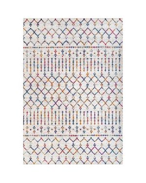 JONATHAN Y Moroccan Hype Boho Vintage Diamond Area Rug - White
