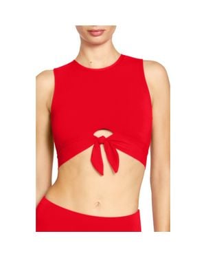Robin Piccone Ava Tie Front Bikini Top - Red