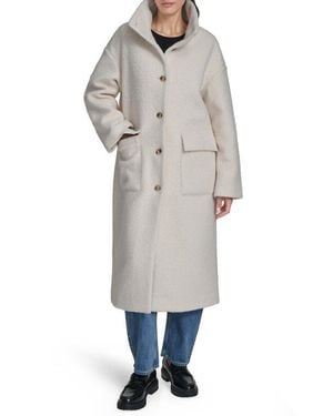 Levi's Boucle Stand Collar Car Coat - Gray