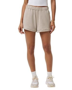 Travis Mathew Cloud Terry Varsity Shorts - Natural