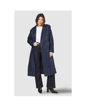 Wallis Padded Belted Trench Coat - Blue