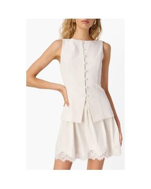 Cami NYC Oakley Lace Trim Mixed Media Minidress - Natural