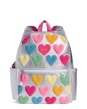 State Bags Kids' Kane Fuzzy Hearts Backpack - Pink