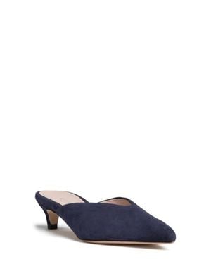 Beautiisoles Gal Pointed Toe Kitten Heel Mule - Blue