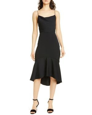 Alice + Olivia Adrina Flounce Hem Midi Dress - Black