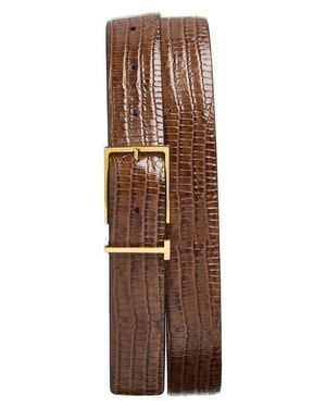 Tom Ford Tejus Embossed Leather Belt - Brown