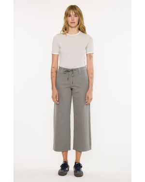 Kancan Lana High Rise Crop Wide Leg Pants - White