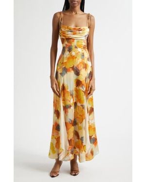 Cinq À Sept Betty Floral Print Cocktail Dress - Metallic