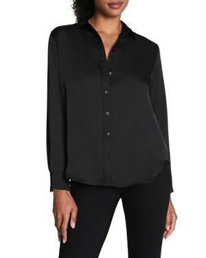 Spanx Better Than Silk Button-Down Shirt - Black