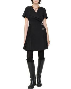 Burberry Wool Blend Kilt Dress - Black