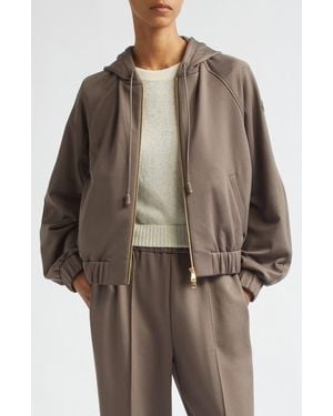 Moncler Fleece Zip Hoodie - Brown