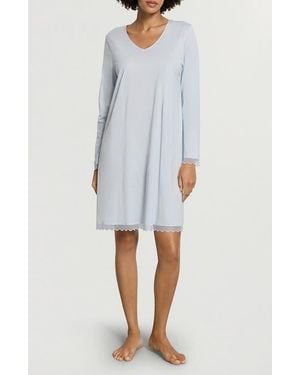 Hanro Inaya Scallop Trim Nightgown - White