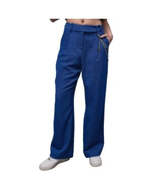 WILDFANG The Empower Jacquard Wide Leg Trouser - Blue