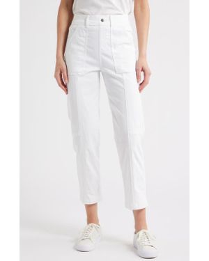 Hue Stretch Twill Utility Pants - White