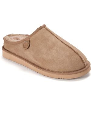 Dearfoams Fireside Grafton Genuine Shearling Clog Slipper - Natural