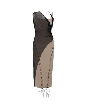 Pcfg Bodycon Dress With Tulle - Brown