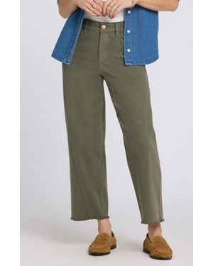 NYDJ Alyssa Frayed Crop Relaxed Tapered Jeans - Green