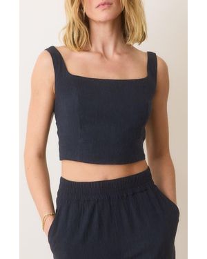 Marine Layer Zoe Crop Hemp Blend Camisole - Blue