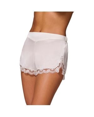 Simone Perele Love Me Lace Trim Silk Blend Shorts - Brown