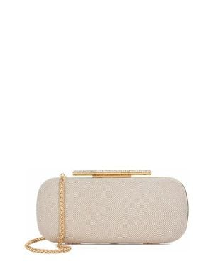 Dune Body Faux Leather Frame Clutch - Natural