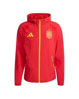 adidas Spain National Team Fifa X World Cup 2026 Full-Zip Travel Windbreaker Jacket - Red
