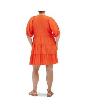 City Chic Kara Tiered Minidress - Orange