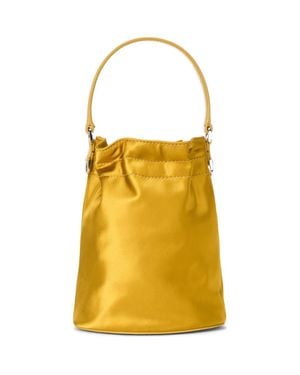 STAUD Lila Satin Mini Bucket Bag - Yellow