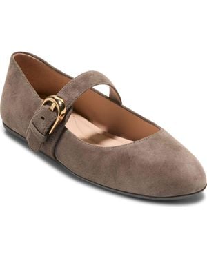 Cole Haan Grand Ambition Alissa Mary Jane Leather Flat - Brown