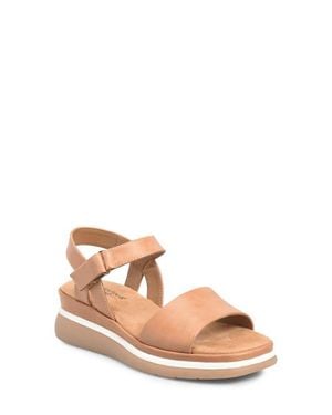 Comfortiva Ash Ankle Strap Platform Wedge Sandal - Natural