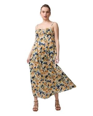 Ingrid & Isabel Watercolor Floral Print Poplin Maternity Maxi Dress - White