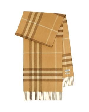 Burberry Check Cashmere Scarf - Metallic
