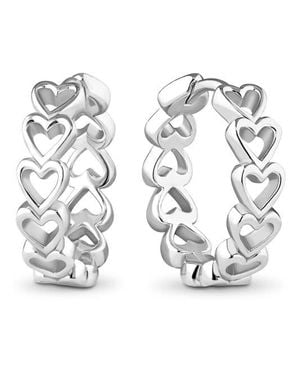 DEVATA Open Heart Hoop Earrings - White