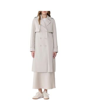 SOIA & KYO Elanor Pleated Trench Coat - Gray