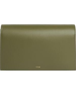 Vince Nappa Leather Wallet On A Strap - Green
