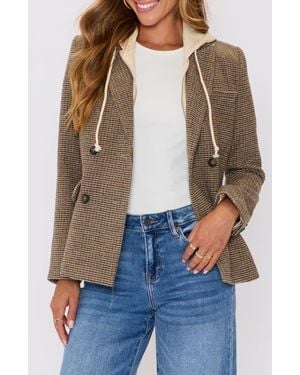 Vici Collection Wren Mixed Media Check Jacket - Multicolor