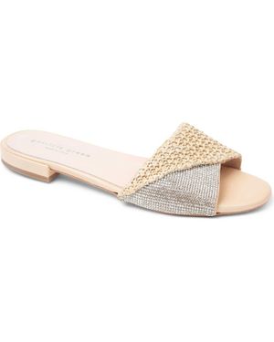 Patricia Green Milan Foldover Crystal Slide Sandal - White