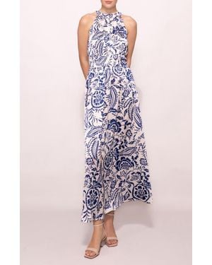 MELLODAY Print Ruffle Sleeveless Maxi Dress - Multicolor