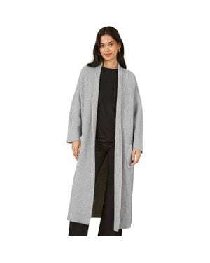 Yumi' Knitted Maxi Cardigan - Gray
